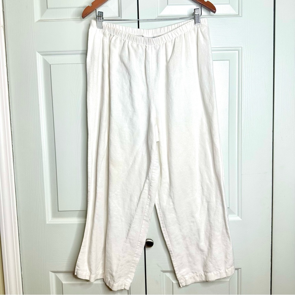 Hot Cotton by Marc Ware Linen Cotton Wide Leg Pants Size Large